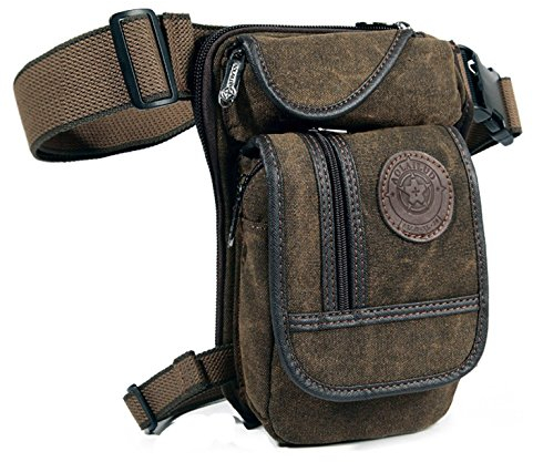 LEUCHTBOX Outdoor Hüfttasche Beintasche Gürteltasche Bauchtasche Reittasche Motorrad- und Fahrrad-Tasche Robust Leg Bag Tactical Military Look (Olivebraun)