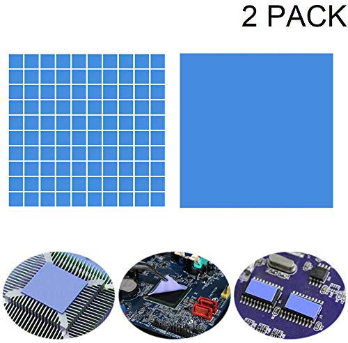Kalolary Almohadilla de Silicona Conductora Térmica Suave 2 Piezas de Alto Rendimiento Doble Lado Cintas Disipador de Calor Cooling Silicone Pad para GPU/CPU/VGA/IC/LED Disipación de Calor
