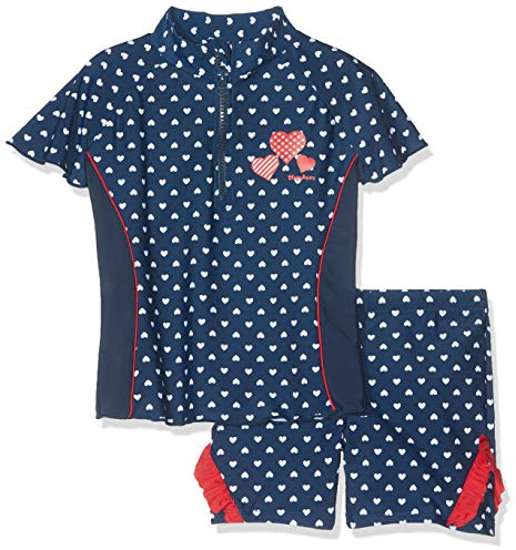 Playshoes Girls UV protection heart bath set 461242, 11 - Navy, 86-92