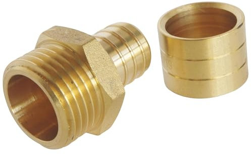 SOMATHERM FOR YOU, Raccord droit à glissement pour tube PER Ø16 - Mâle 15/21 - Lot de 10 - Montage facile, résistant à la corrosion, conforme norme NF 545, pression max 10 bars
