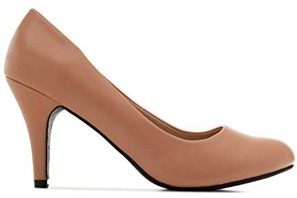 Andrés Machado - Eleganti décolleté per Donna e Ragazza con Tacco di 9,5 cm e Punta Rotonda – AM422 –Tacchi Alti – Nude, dalla Taglia EU 35