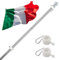 INFLATION Fahnenmast Aluminium, Edelstahl 150-180CM Fahnenstange kit mit Drehbaren Ringen, inkl 150 * 90cm Deutschlandfahne,5 Verschiedene Fahnen zur Wahl (Mast mit Fahnen,ohne Halterung)