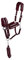 Halfter Set Pferd Dolci mit Halfter und Führstrick | Kunstfell | Individuell verstellbar | inkl. Karabinerhaken (Pony, Bordeaux/Silber)