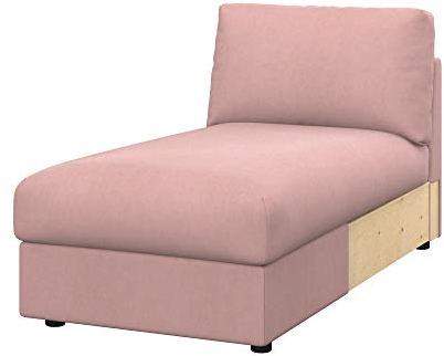 Soferia Kompatible Ersatzbezug fur VIMLE Recamiere, Stoff Majestic Velvet Blush Pink (FLECKENABWEISEND und WASSERABWEISEND), Rosa