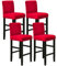 JHLD Samt Stretch Barhocker Stuhlhussen, Bar Stuhlhussen Elastische Stuhlhussen Stuhlhussen Abnehmbare Waschbar Für Küche Cafe Barhocker-rot-Satz von 4