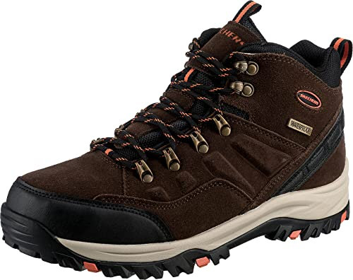 Skechers Herren RELMENT PELMO Wanderstiefel, Dark Brown Suede, 42 EU