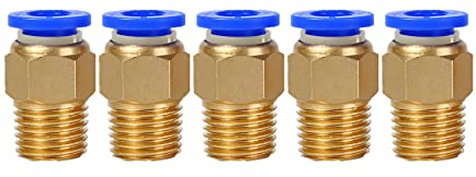 Pneumatik Steckverschraubung 1/4 auf 6mm 5 Stück Push In Druckluftanschluß Steckanschluss Industriequalität