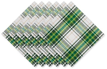DII St. Patrick's Day Collection Tabletop, Napkin Set, 20x20, St. Paddy Plaid, 6 Piece