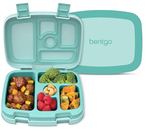 Bentgo Lunchbox für Kinder, Bento-Stil, auslaufsicher, 5 Fächer, ideale Portionsgrößen für Kinder von 3 bis 7 Jahren, langlebig, sturzsicher, spülmaschinenfest, BPA-frei und aus lebensmittelechten