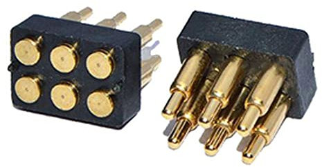 1PCS Stecker Federbelastet Pogo Pin Stecker Zweireihige Oberflächenmontage Höhe 7,0 mm Raster 2,54 mm,SMT,6Pin