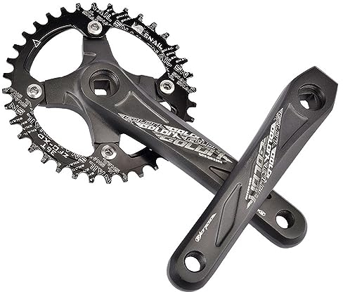 Single Speed Vierkantachse Kurbelgarnitur 170mm 175mm Aluminiumlegierung Mountainbike Kurbelarm Set 32T 34T 36T 38T 40T 42T 64/104 BCD rundes Schmales Breitzahn Kettenblatt ( Color : 40T , Size : 170m