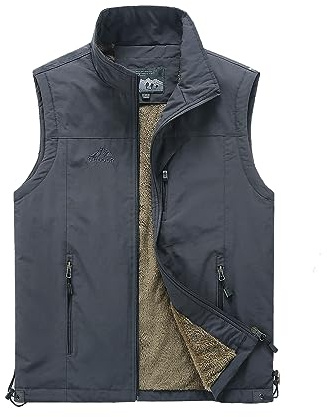 Btmpmcs Herren Winter Fleece Weste Outdoor Bodywarmer Steppweste Leichte Anglerweste Freizeit Ärmellos Jacke Winddicht Übergangswesten Arbeitsweste Sportweste Jagdwesten Thermo Daunenweste