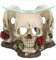 Something Different Wholesale Geisterhafte Totenkopf-Rosen-Duftlampe: Verführerischer Wachswärmer mit Roten Rosen für Eindringlichen Heimduft