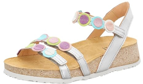 Think! Damen Koak Nachhaltige Riemchen Sandale, Silver Kombi 9000, 42 EU