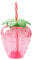 Tasse à boire de 500 ml avec paille et pendentif fraise - Joli gobelet en plastique réutilisable pour boissons froides - Pour l'été, la piscine, les fêtes tropicales