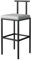 lirrebol Moderne Barhocker 1PCS, PU Leder gepolstert Schwarze Barhocker mit Fußstützen für Pub Bar, Hohe Esszimmerstühle mit schwarzem Bein Kücheninsel Barhocker, Höhe 55cm, Grau