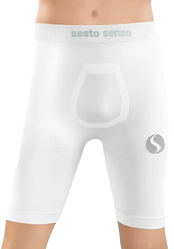 sesto senso Unterziehhose Kinder Jungen Radlerhose Radhose Kurz Unter Shorts Sport Eng 2XS/XS Weiss White weiß