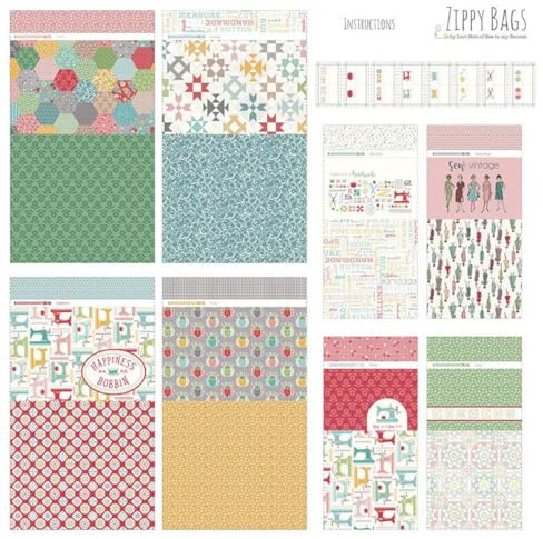 Riley Blake Sortiment an hochwertigen Quilt-Stoffbahnen, perfekt zum Quilten, Bekleidung, Basteln und Heimdekoration (My Happy Place Zippy Bag Panel)