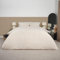 OHS Bedding Double Bed Set Thick Ribbed Cream, Reverse Teddy Fleece Duvet Covers Winter Bedding Super Soft Warm Fluffy Quilt Covers with Pillowcases