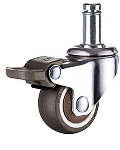 1 1,25 1,5 2 Zoll Möbelrollen Räder Gummi Lenkrolle Trolley Gummirolle mit Bremse 1St (Color : G-brake, Size : 1.0 inch)
