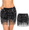 DAMILY Pailletten Bauchtanz Rock Karneval Hip Wrap mit Meerjungfrau Gesicht Edelsteine Combo Halloween Kostüm (Pailletten, Schwarz)