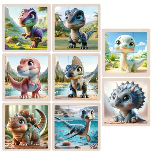 TUNJILOOL Kinderpuzzle ab 3 4 5 6 Jahre, 8x6 Teilen Puzzle Kinder & Holzpuzzle, Vorschule Lehrreiches Spielzeug, Geschenke für Kinder für Jungen und Mädchen (Dinosaurier)
