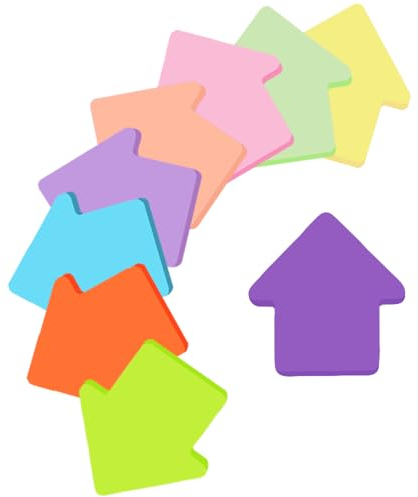 Sticky Notes, 9 Farben 666 Blat Farbige Haftnotizen, Pfeil Form Selbstklebende Haftnotizzettel, Notizen Farbige Notizblöcke für Geeignet Büro Und Heimstudenten 70 x 70 mm