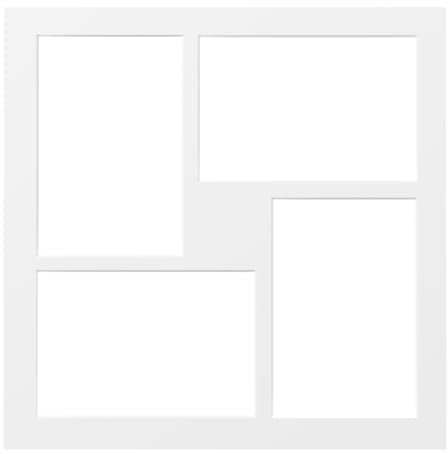 walther design Passepartout für Bilderrahmen 30x30 cm, Weiss, 4 Ausschnitte 10x15 cm, PA433W