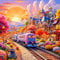 HUADADA Jigsaw Puzzles 1024 Pieces for Adults jigsaw puzzles for adults 1024 Piece Puzzle Educational Games-Train Town