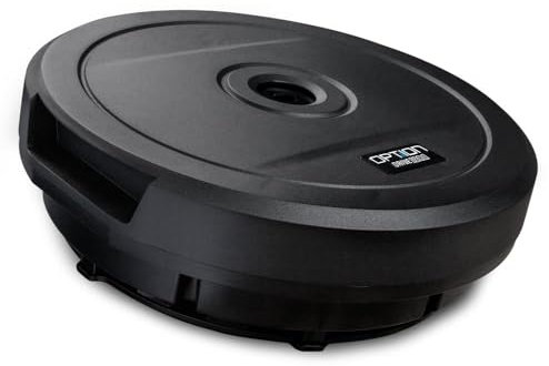 Option DRIVE12RA - Subwoofer activo con rueda de repuesto, 120 W RMS, 35 Hz - 120 Hz, función de encendido automático