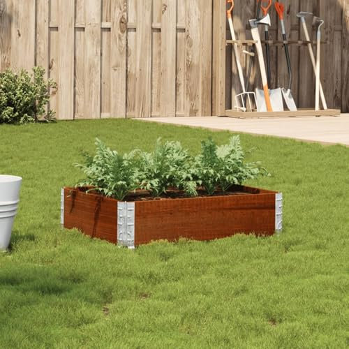 Sufrk Fioriera da Giardino Marrone 80x60 cm Legno Massello di Pino-Fioriera da Esterno,Orto Verticale Rialzato da Esterno per Balcone e Giardino,Mini Orto Rialzato per Piantine,Giardino Verticale da E