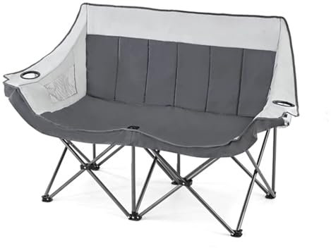Doppelter Campingstuhl mit Armlehnen, tragbarer faltbarer Strandstuhl für Outdoor, Angeln, Reisen, Rasen und Terrasse