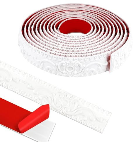 ZLLZPZD Zierleisten Selbstklebend Kantenschutz Weiß Decke Styroporleisten Für Decken Dekoration Für DIY, Bilderrahmenränder, Schrankkanten, 5 M X 36 MM