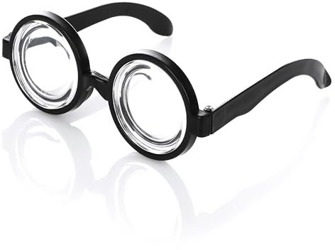 KarneLux Nerd Brille Schwarz - Lustiges Hornbrille ohne Stärke - Kostüm Accessoire für Oma, Streber, Verrückter Professor oder Wissenschaftler