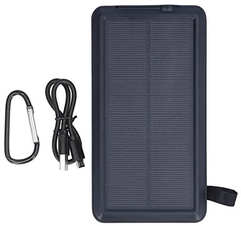 Banque d'alimentation du Chargeur Solaire 30000mah, avec 4 Câbles pour L'alpinisme en Plein Air Noir, L'énergie Solaire, Double Entrée avec des Lumières LED