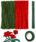 Pfeifenputzer Bunt Set, 200 Stück Pfeifenreiniger Rot Pfeifenputzer zum Basteln Pfeifenreiniger Blumen Pfeifenreiniger zum Basteln für Rosensträuße Bastelprojekte, 30 Grün Basteldraht, Klebeband