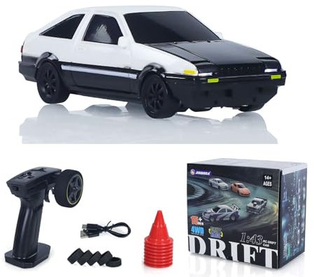 wheelfun 1:43 Hochgeschwindigkeits-2,4G Radio gesteuerter Rennwagen AE86 RC Drift Fahrzeug 4WD RTR Mini Modell Auto Spielzeug Radio Batterie