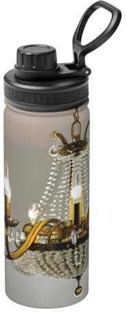 Ball Room Kronleuchter-Druck, 530 ml, Edelstahl, Sport-Trinkflasche, tragbar, wiederverwendbar, hält heiß und kalt