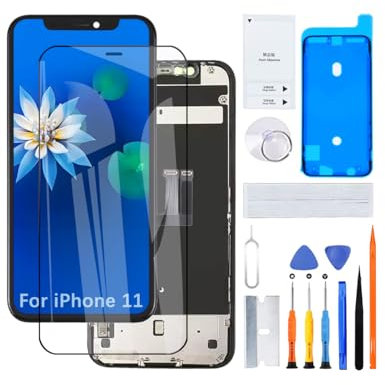 H&LYCYJ Display für iPhone 11 A2221 A2111 A2223 LCD Bildschirm Ersatz 3D Touch Full HD Touchscreen ID Digitizer Rahmen Montage，Waterproof Adhesive，Reparaturkits NEU
