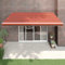 IKAYAA Toldo Retráctil 4 x 3 m, Toldo Enrollable Aluminio y Tela,Toldo Articulado Retractil con Brazo, Toldos Exterior Terraza Enrollable Naranja y Blanco