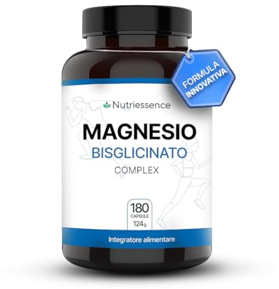 Magnesio Bisglicinato Complex |Maxi Dosaggio 180 Capsule | 3 Mesi di Fornitura | Con Vitamine B1, B3, B6, B12 | | Energia, Sistema Nervoso e Muscolare | Anti-Fatica |