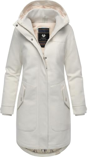 Ragwear Damen atmungsaktiver langer Wintermantel in Wollmantel-Optik warme Winterjacke Jannisa Coat YOUMODO XS-6XL