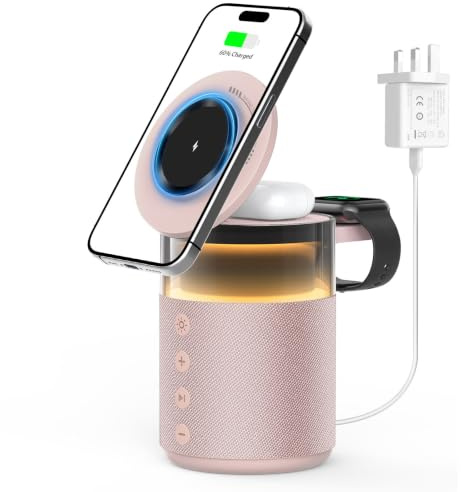 3 in 1 Wireless Charging Station with Bluetooth Speaker for iPhone