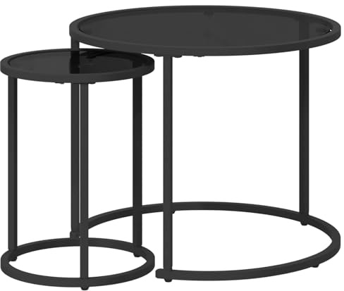 vidaXL Kaffeetisch Set 2 pcs 55 x 55 x 45 cm Stahl, Garten & Terrasse, modernes Outdoor-Möbel, platzsparendes Kaffeetisch-Set, stylish für Urbane Wohnräume
