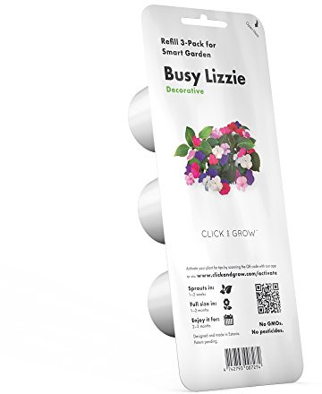 Click & Grow Impatiens Capsule di Ricambio, Confezione da 3, Smart Garden | Smart Soil Brevettato. Capsule pronte all'uso. Semi e nutrienti già integrati. Crescita rapida