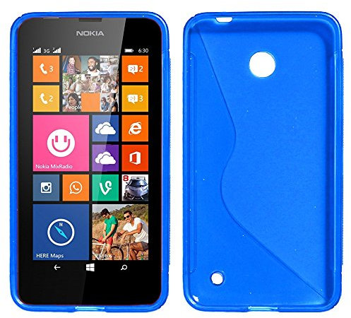 ebestStar - kompatibel mit Nokia Lumia 630 Hülle Flex Silikongel Handyhülle, Klar TPU Schutzhülle, S-line, Blau