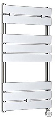 Milano Lustro 400W Chrome Flat Panel Electric Heated Towel Rail - 840mm x 450mm