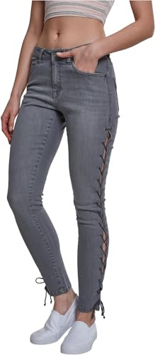 Urban Classics Damen Ladies Denim Lace Up Skinny Pants