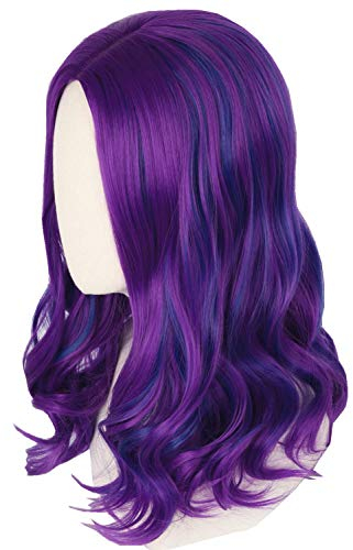 Topcosplay Perücke für Kinder Mädchen, Blau und Lila Perücke Karneval Party Kostüm Halloween Perücken
