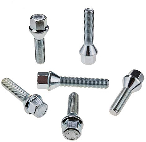 8 tornillos de rueda, M12 x 1,5, cónico, 60°, SW17, longitud del vástago: 60 mm para llantas de acero y aleación